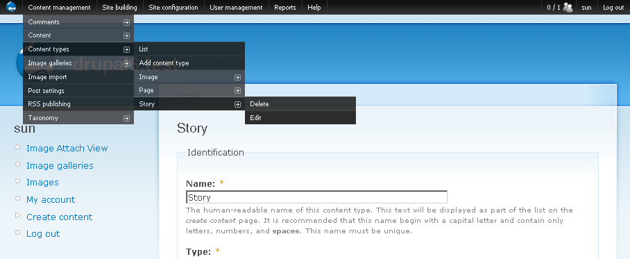 Install the administrator menu module to save time