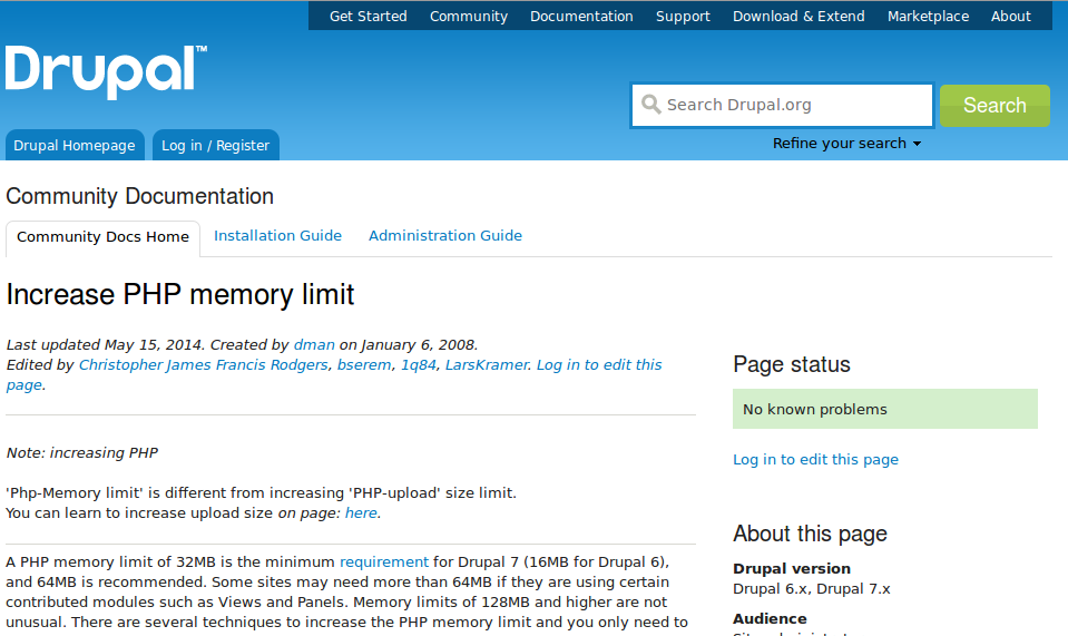 Drupal "Fatal error: Allowed memory size of 134217728 bytes exhausted when clearing the cache"