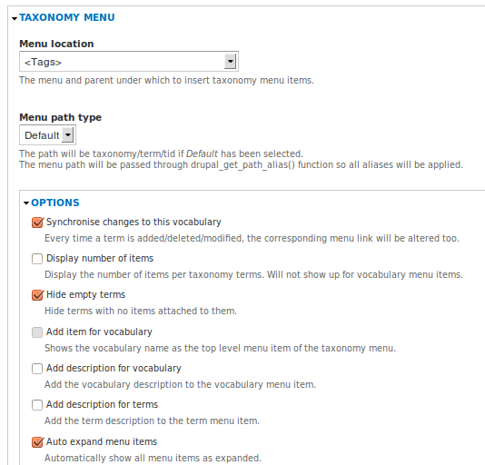 Use the module Taxonomy Menu to easily create menus from your taxonomies
