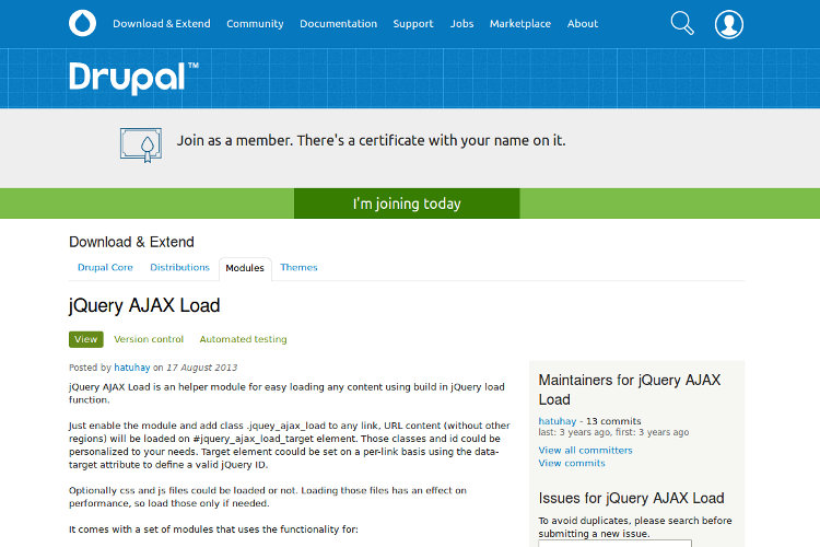 Use the Drupal module "jQuery AJAX Load" for a quick and easy AJAX integration