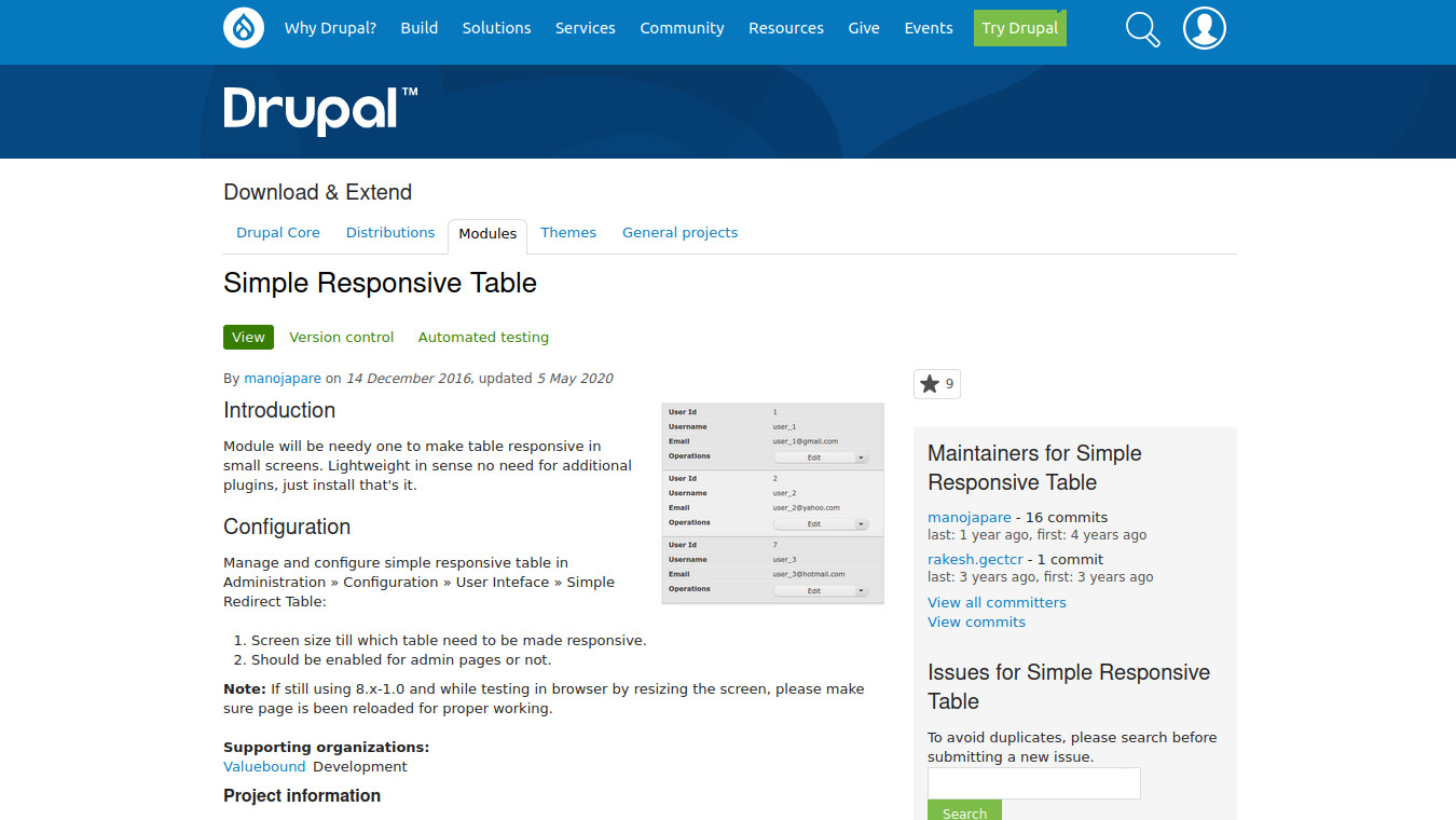  Simple Responsive Table, an awesome Drupal 8/9 module: Get responsive tables instantly!