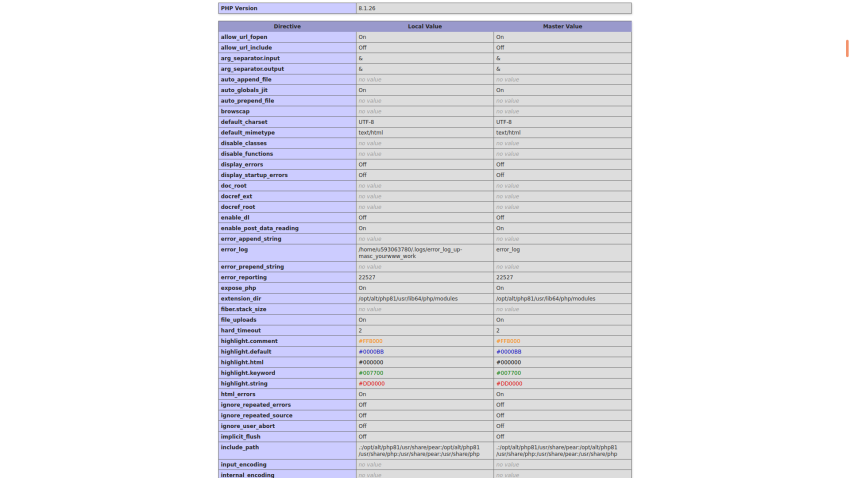 PHP values