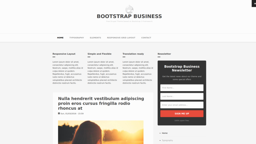 Bootstrap Business: A free Drupal theme based on the Bootstrap 3