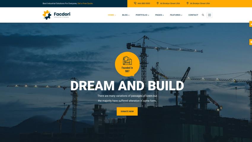 Facdori - Industrial & Factory Business Drupal 10 Theme