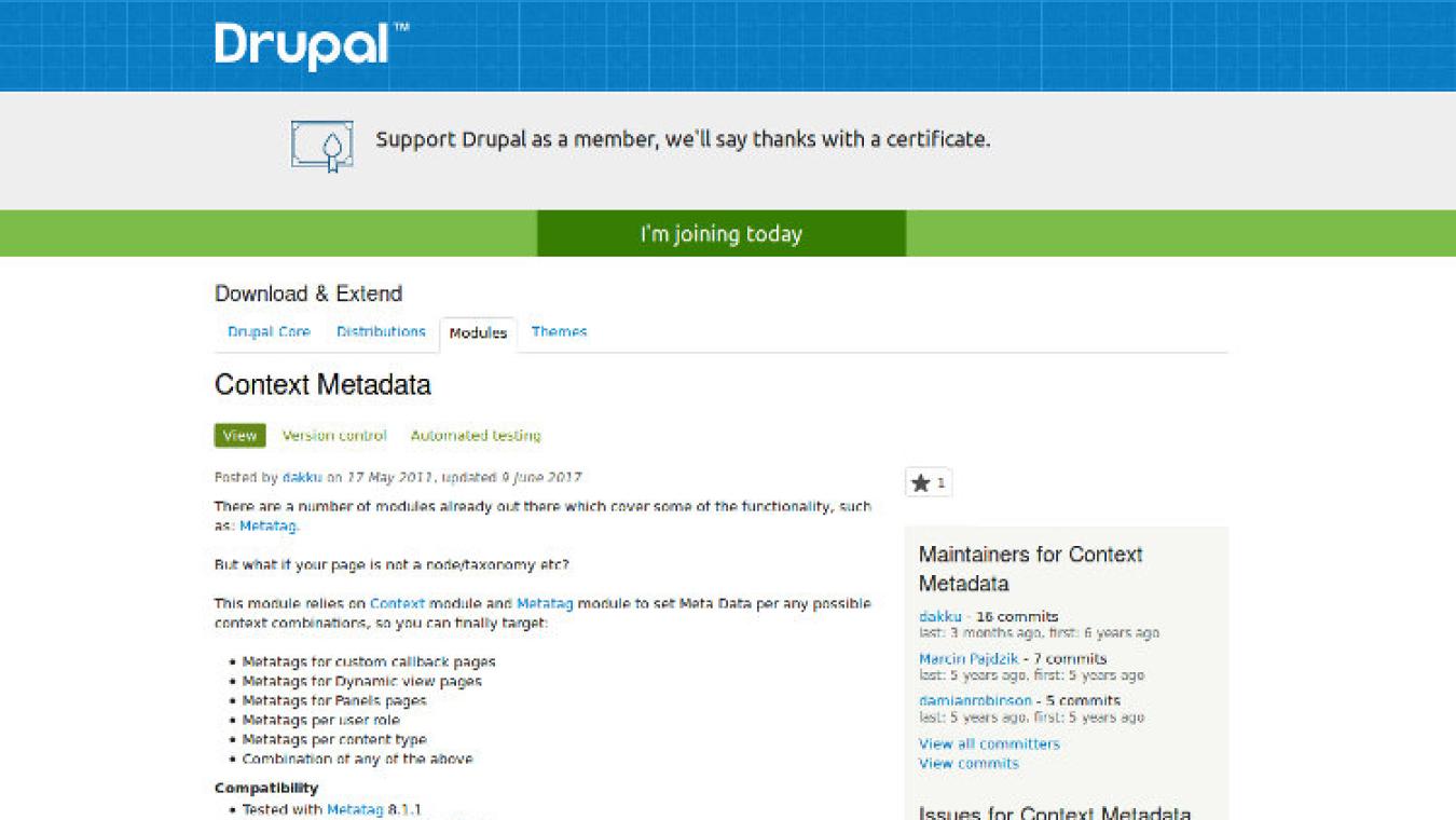 Meta Tags in Drupal 8: Special elements beyond nodes/taxonomies/views