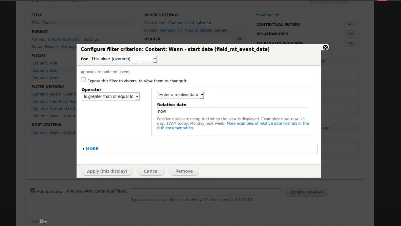 How to create a Drupal view with future events / dates of nodes